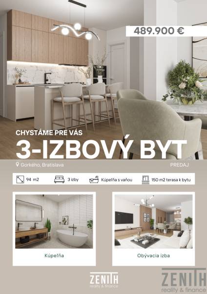 Kaufen 3-Zimmer-Wohnung, 3-Zimmer-Wohnung, Gorkého, Bratislava - Staré